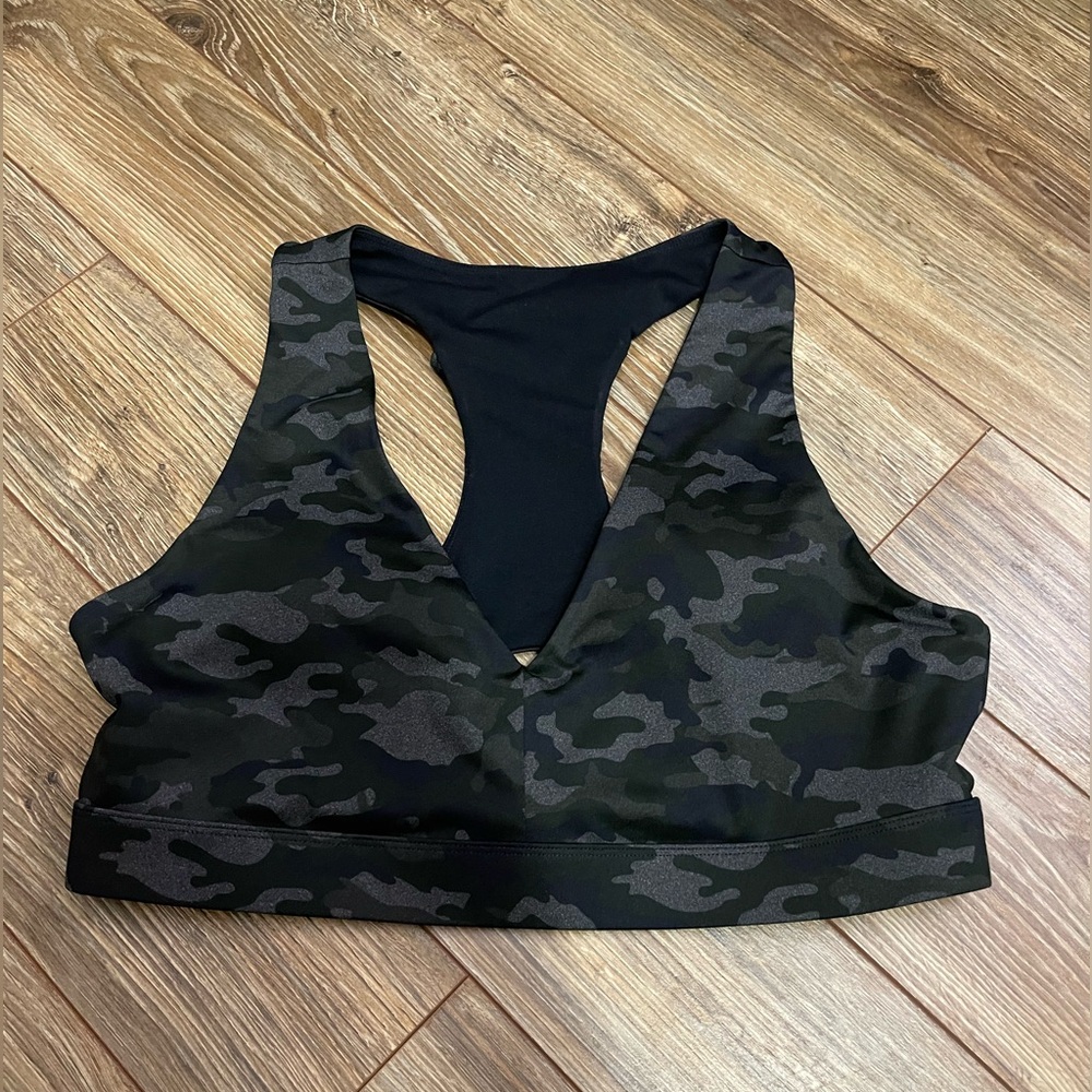 Fabletics Black Camo Sports Bra